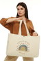 Zoozie Bags Bolso Tote de Lona Crema